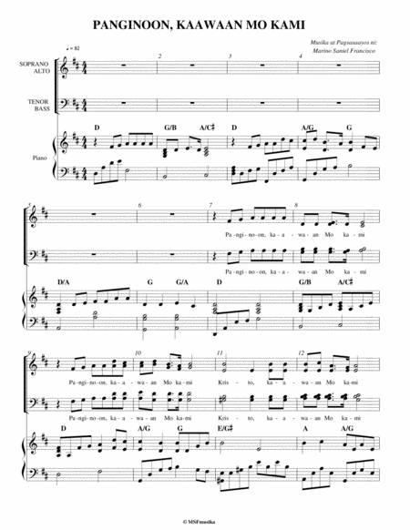 Panginoon Kaawaan Mo Kami Sheet Music