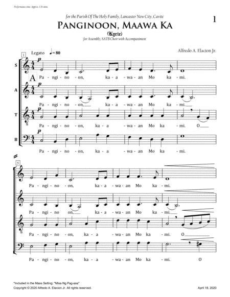 Panginoon Maawa Ka Misa Ng Pag Asa Sheet Music