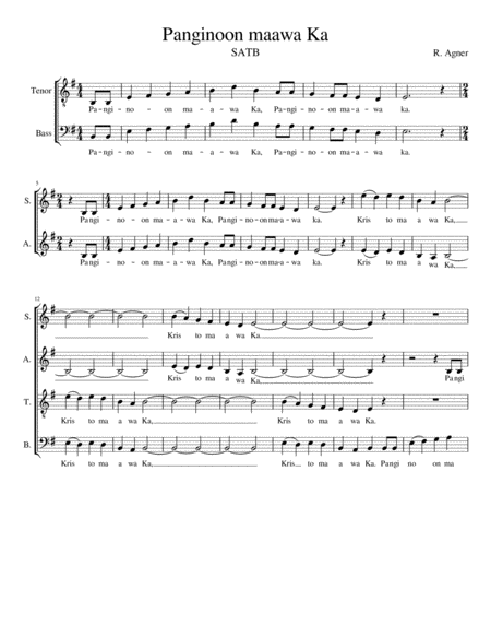 Free Sheet Music Panginoon Maawa Ka Satb A Cappella