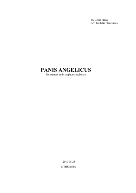 Panis Angelicus For Trumpet In Bb And Symphony Orchestra Sheet Music