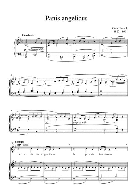 Free Sheet Music Panis Angelicus G Major For Voice And Piano