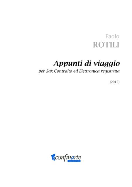 Free Sheet Music Paolo Rotili Appunti Di Viaggio Per Sax Contralto Ed Elettronica Registrata Es 856
