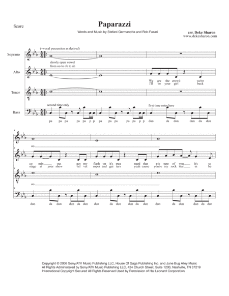 Paparazzi Sheet Music