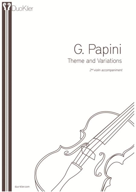 Papini Theme And Variations 2nd Violin Accompaniment Sheet Music