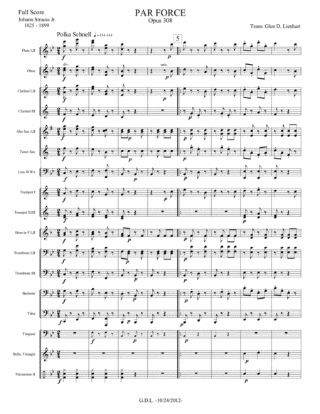 Free Sheet Music Par Force Polka