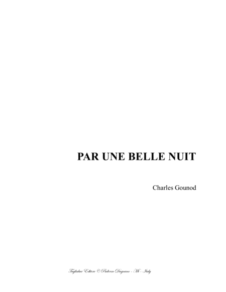 Par Une Belle Nuit Gounod For Sa Choir And Piano Sheet Music