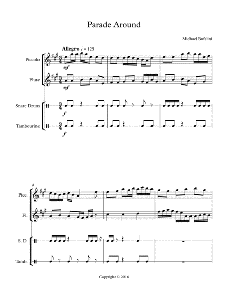 Free Sheet Music Parade Around