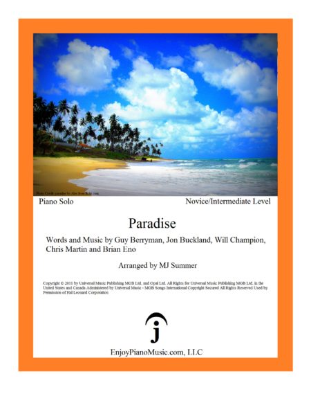 Paradise Coldplay Intermediate Level For Piano Solo Sheet Music