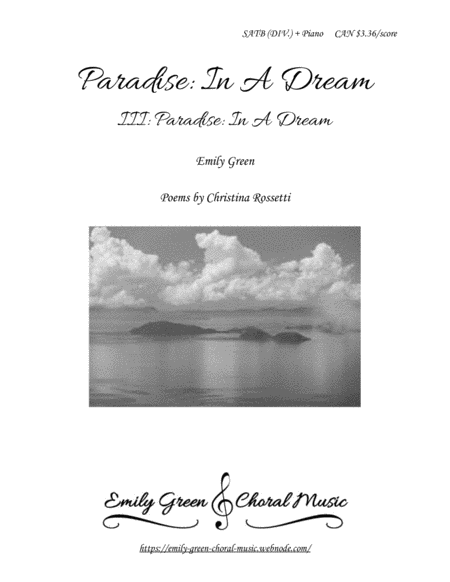 Free Sheet Music Paradise In A Dream Iii Paradise In A Dream