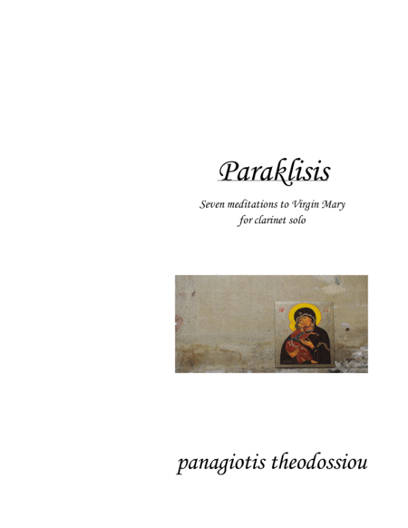 Paraklisis For Clarinet Solo Sheet Music