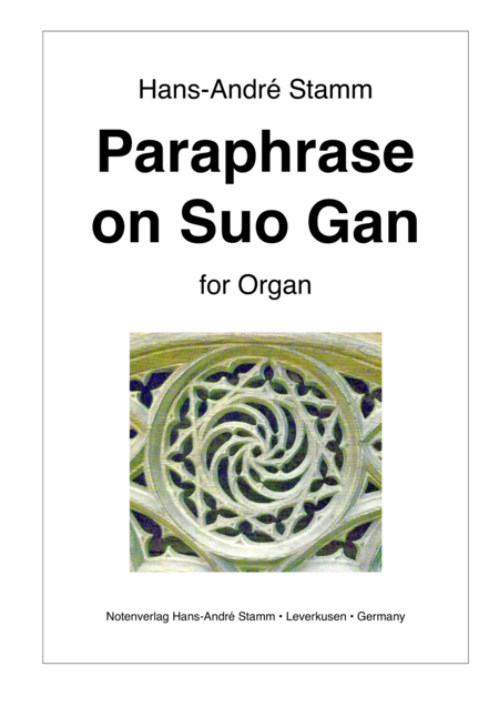 Free Sheet Music Paraphrase On Suo Gan For Organ