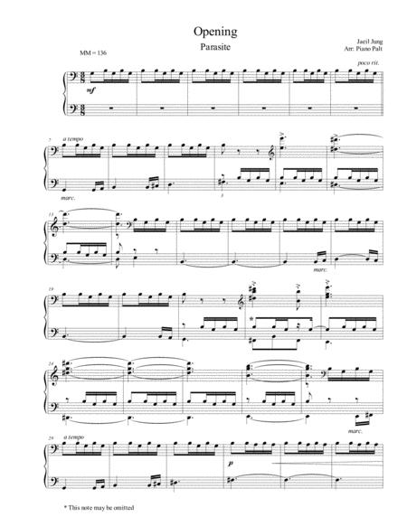 Parasite Opening Sheet Music