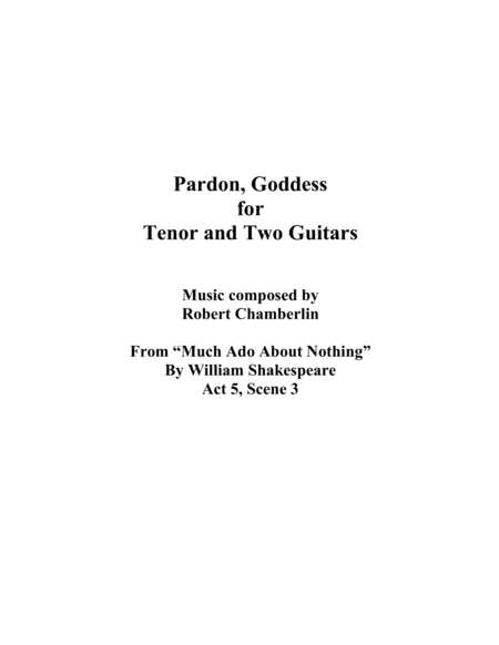 Pardon Goddess Sheet Music