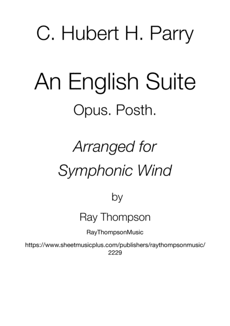 Parry An English Suite Complete Symphonic Wind Sheet Music