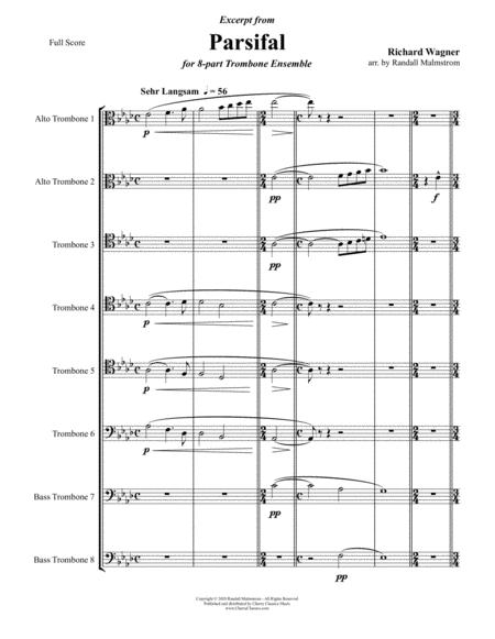 Parsifal Excerpt For 8 Part Trombone Ensemble Sheet Music