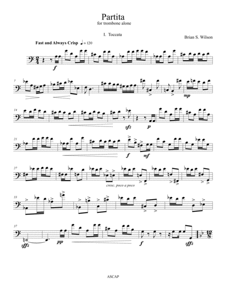 Partita For Unaccompanied Trombone Sheet Music