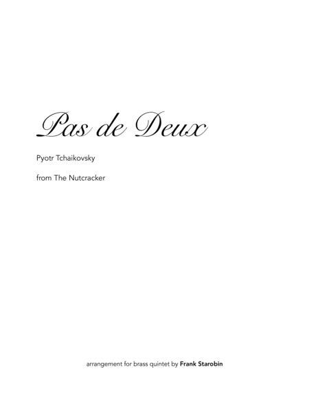 Pas De Deux For Brass Quintet Sheet Music