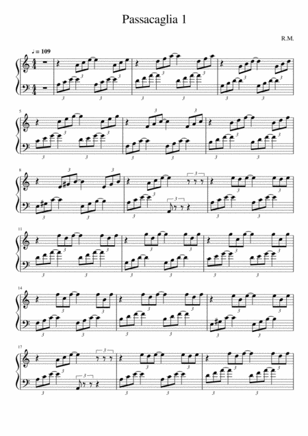 Free Sheet Music Pasacaglia 1