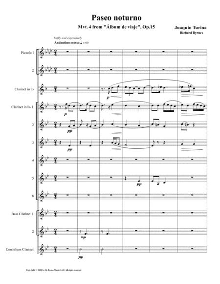 Free Sheet Music Paseo Noturno Clarinet Choir 2 Piccolos