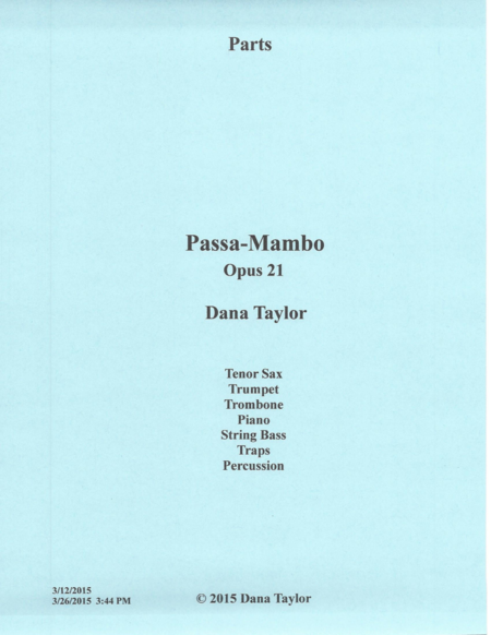 Free Sheet Music Passa Mambo Opus 21 Parts