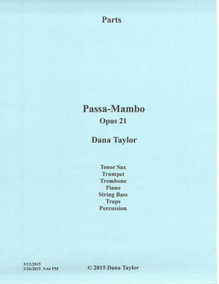 Passa Mambo Opus 21 Parts Sheet Music