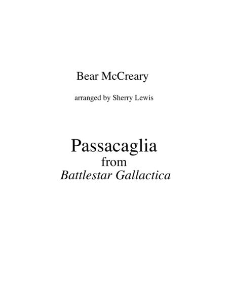 Free Sheet Music Passacaglia From Battlestar Galactica String Quartet For String Quartet
