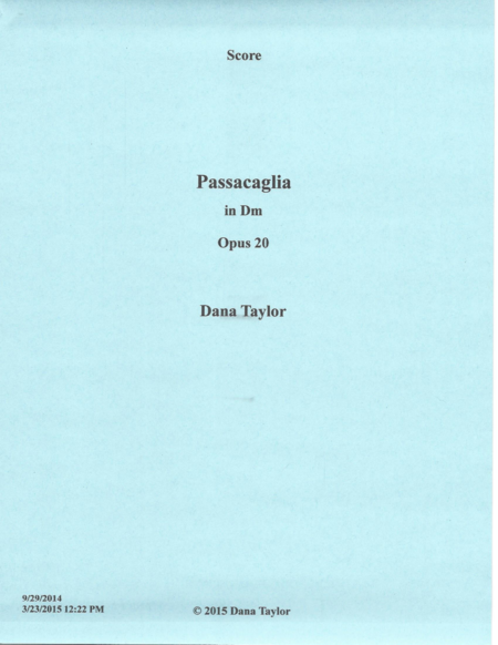Free Sheet Music Passacaglia Trio Opus 20