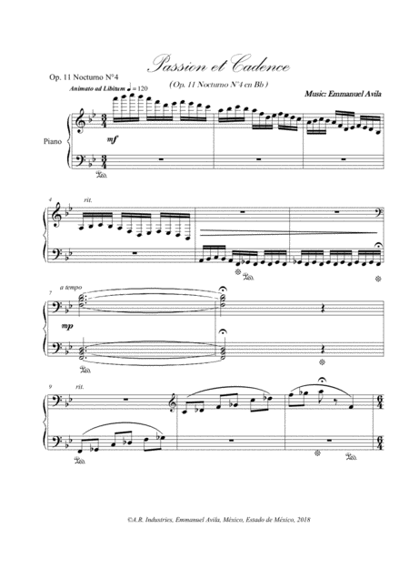 Free Sheet Music Passion Et Cadence Op 11 Nocturne N 4 In Bb