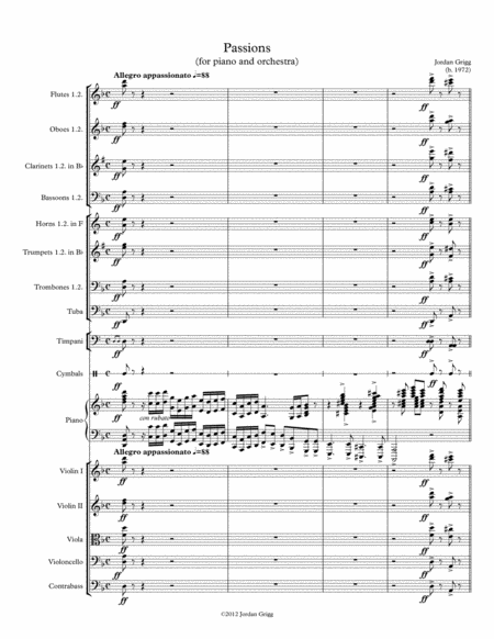 Passions For Piano And Orchestra Sheet Music