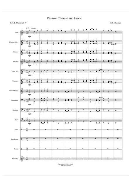 Free Sheet Music Passive Chorale And Frolic