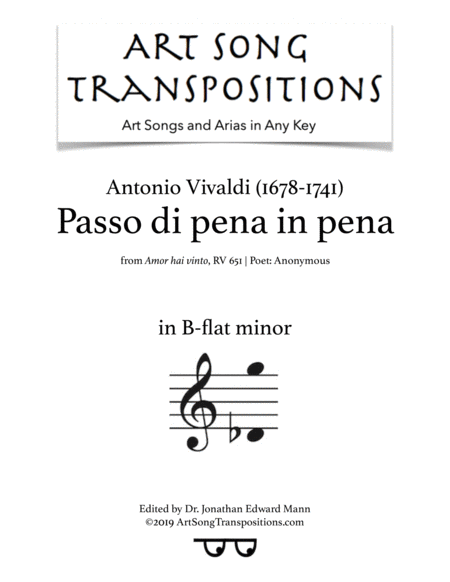 Free Sheet Music Passo Di Pena In Pena B Flat Minor