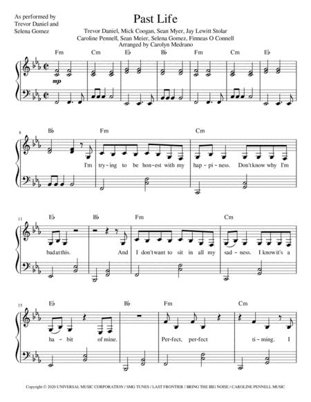 Past Life Intermediate Piano Sheet Music