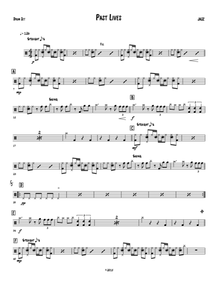 Past Lives Drum Set Sheet Music