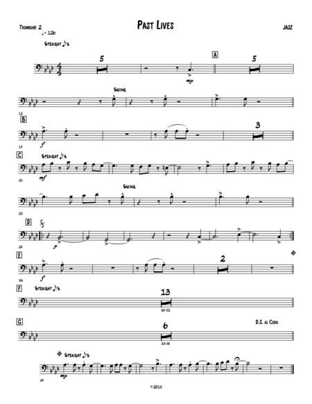 Past Lives Trombone 2 Sheet Music