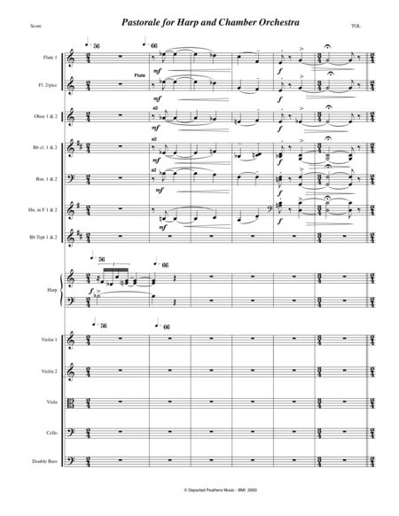 Free Sheet Music Pastorale For Harp And Chamber Orchestra 2000 Rev 2013