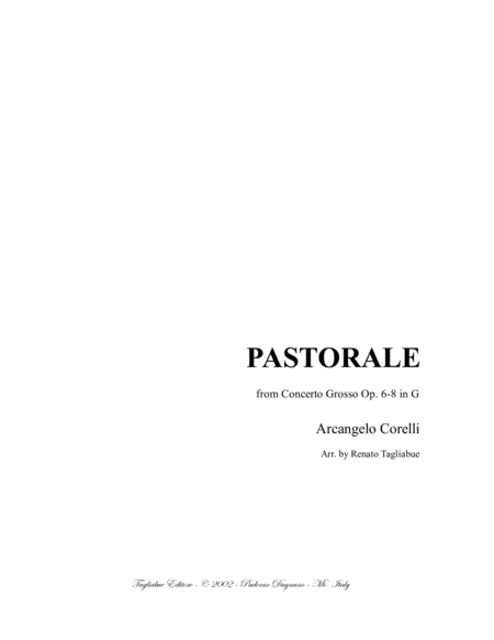 Free Sheet Music Pastorale From Concerto Grosso Op 6 8 In G By A Corelli Arr For String Trio