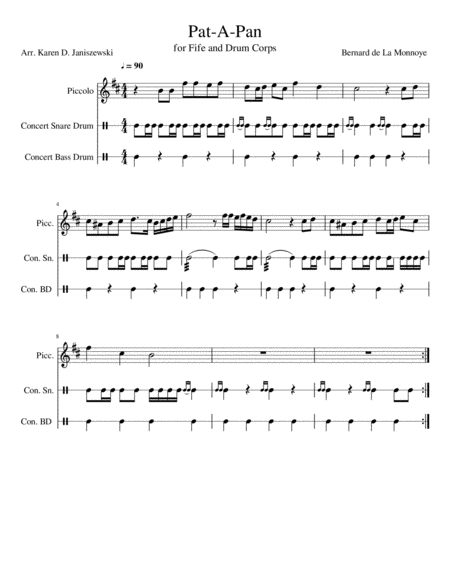 Free Sheet Music Pat A Pan Fife And Drum Corps