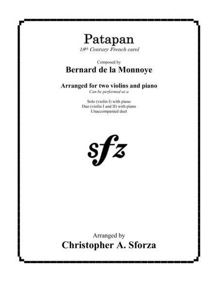 Patapan For Two Violins And Piano Sheet Music