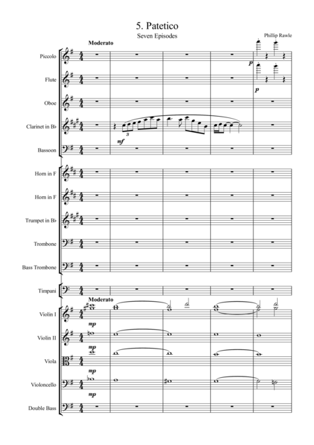 Free Sheet Music Patetico No 5 From Seven Episodes For Orchestra