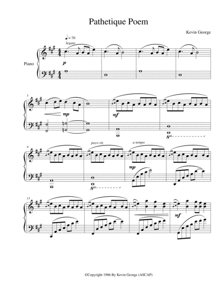 Free Sheet Music Pathetique Poem