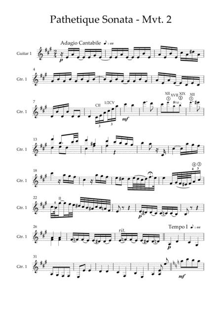 Free Sheet Music Pathetique Sonata 2nd Movement