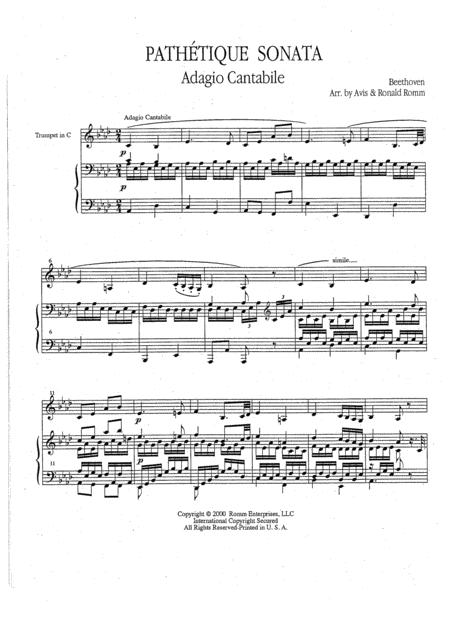 Pathetique Sonata Adagio Cantabile Sheet Music