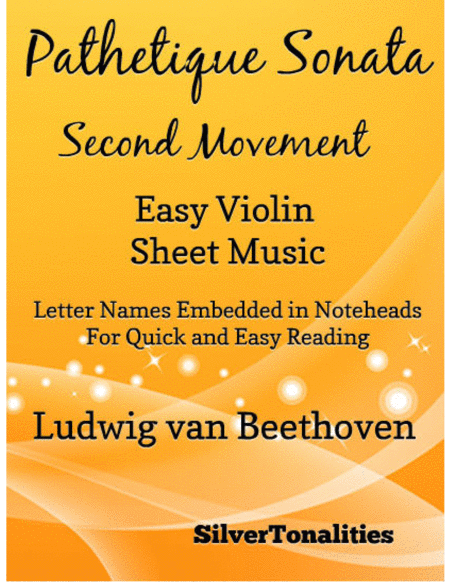 Pathetique Sonata Second Movement Easy Violin Sheet Music Sheet Music