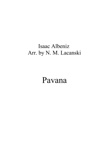 Free Sheet Music Pavana