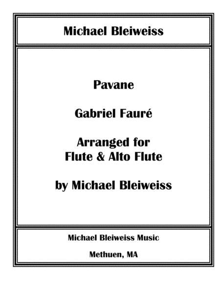 Pavane For Flute And Alto Flute Sheet Music