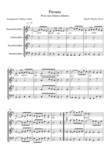 Pavane Pour Une Infante Defunte Sheet Music