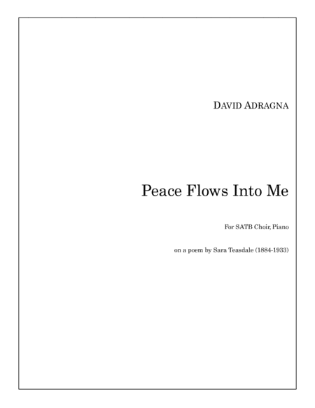 Peace Flows Into Me Sheet Music