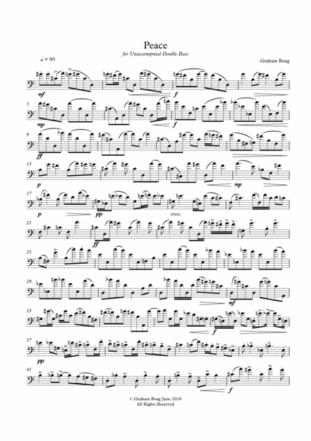 Peace For Solo Double Bass Sheet Music