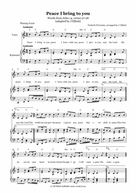 Peace I Bring To You Sheet Music