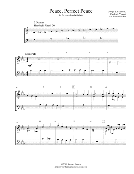 Peace Perfect Peace For 2 Octave Handbell Choir Sheet Music